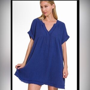 Zenana Outfitters Blue Mini Dress